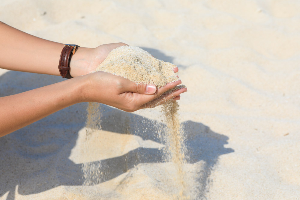 ムーンビーチのサラサラの砂